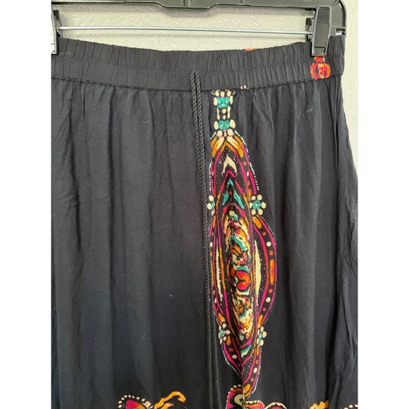 Earthbound Trading Maxi Skirt L Black Hippie Boho Free-Spirited Summer Festival - Picture 3 of 11